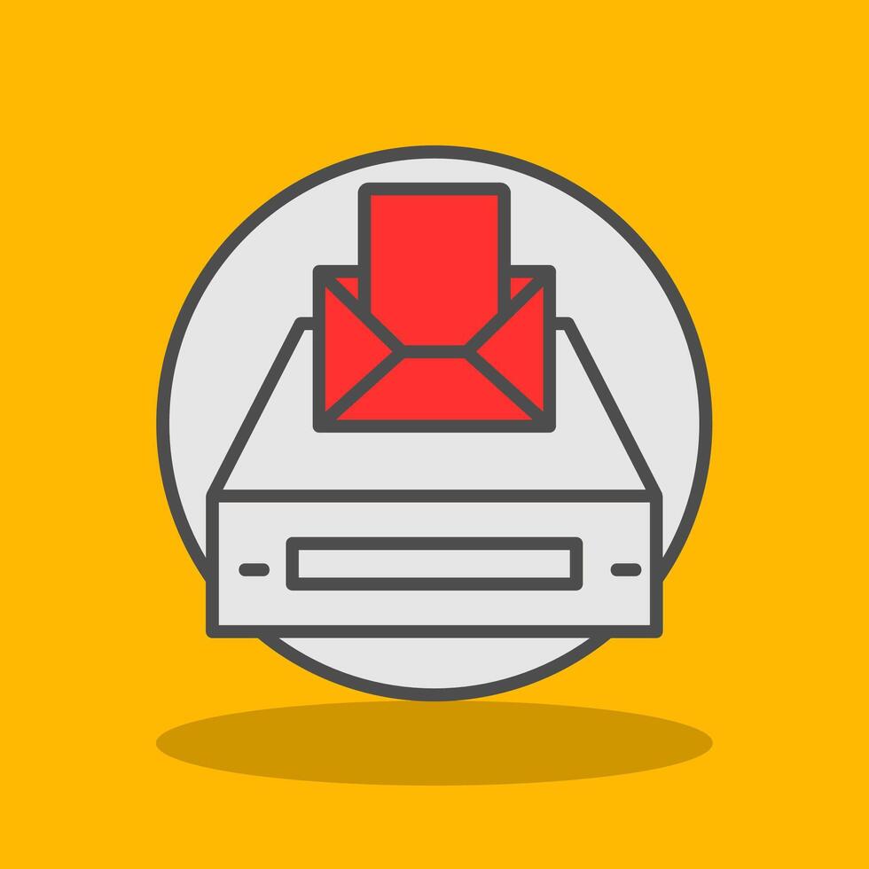 Project Inbox Filled Shadow Icon vector