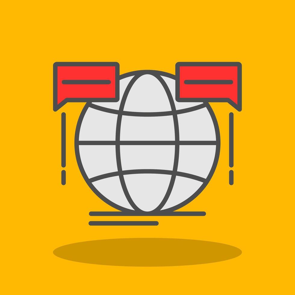 Global Forum Filled Shadow Icon vector