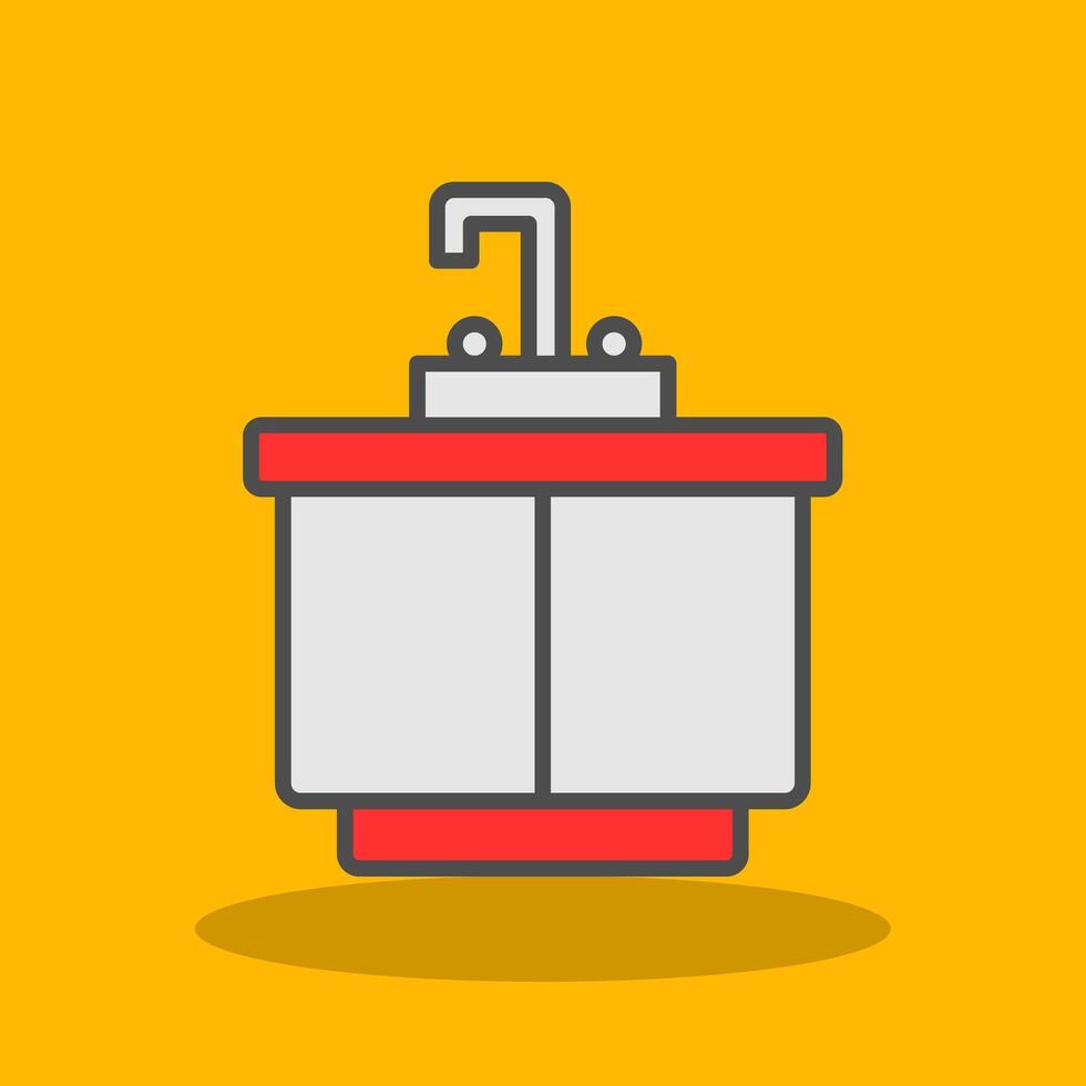 Kitchen Sink Filled Shadow Icon vector