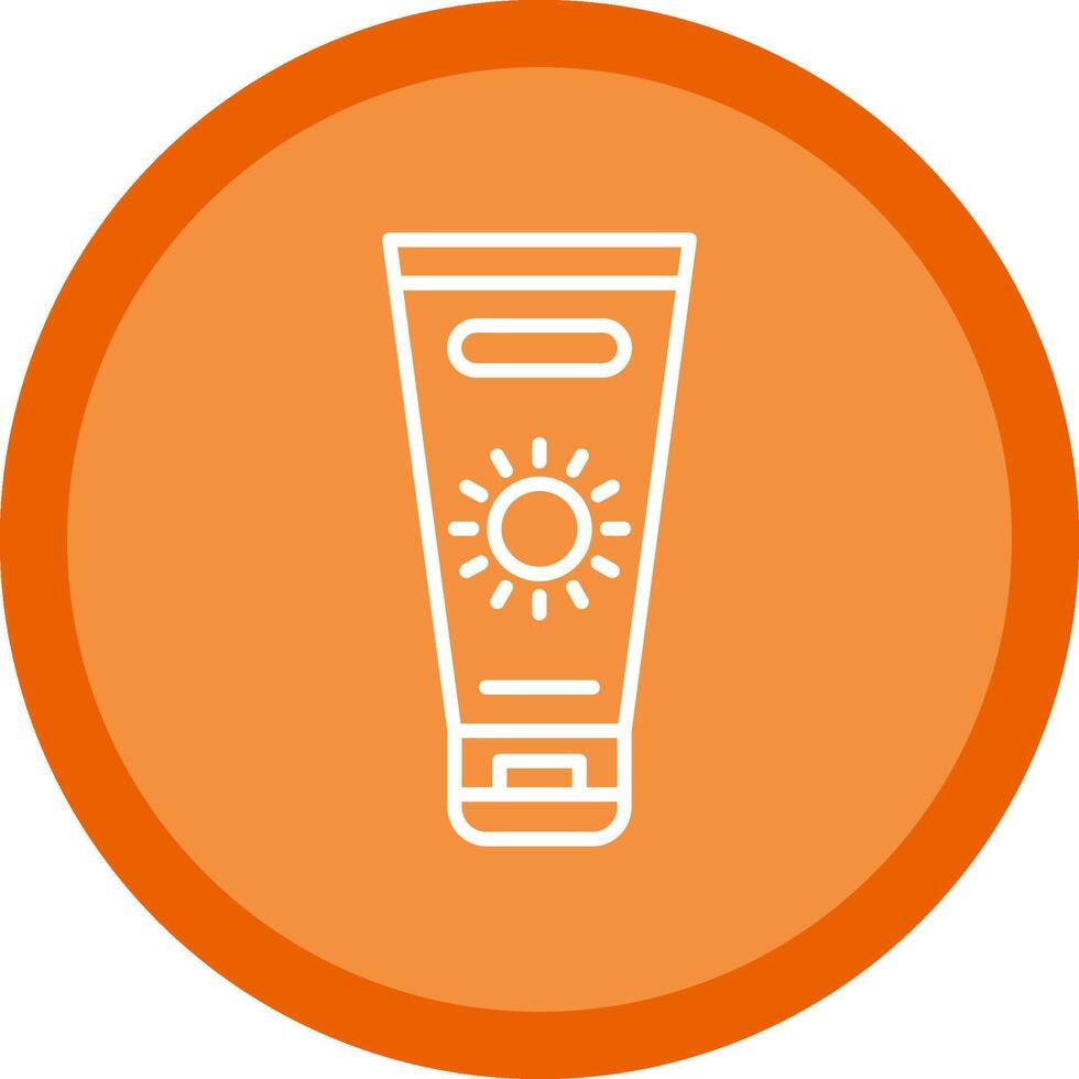 Sun Cream Line Multi Circle Icon vector