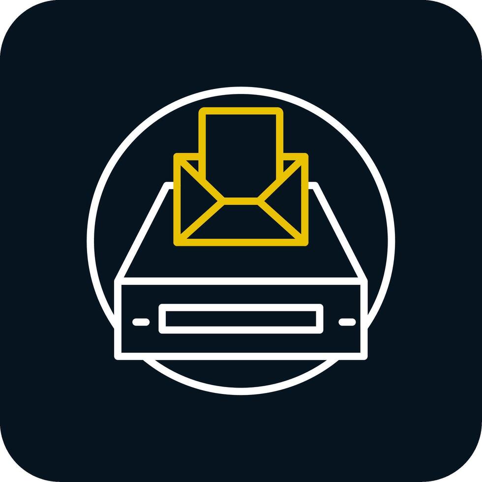 Project Inbox Line Red Circle Icon vector