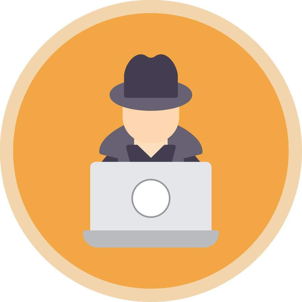 Hacker Flat Multi Circle Icon vector