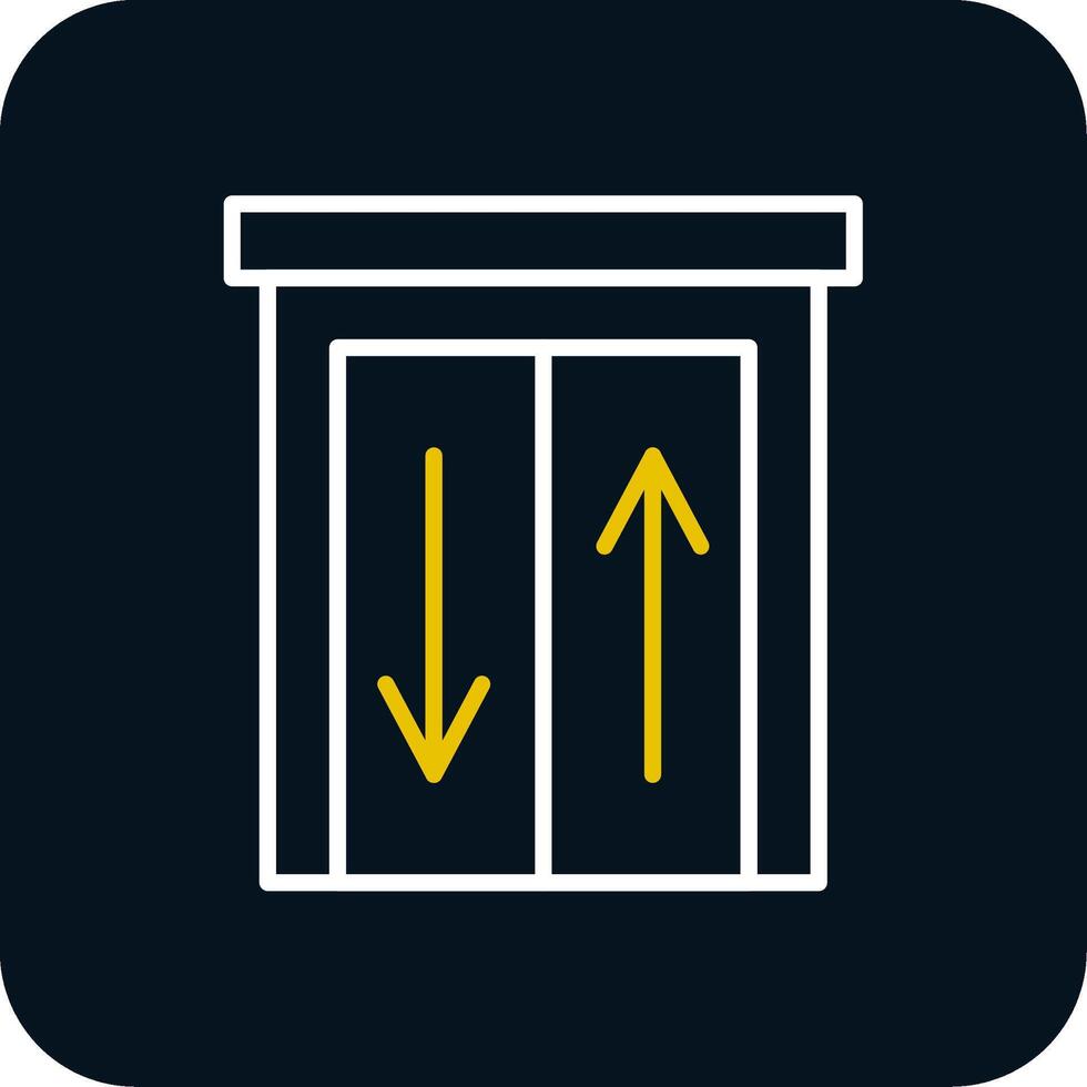 Elevator Line Red Circle Icon vector