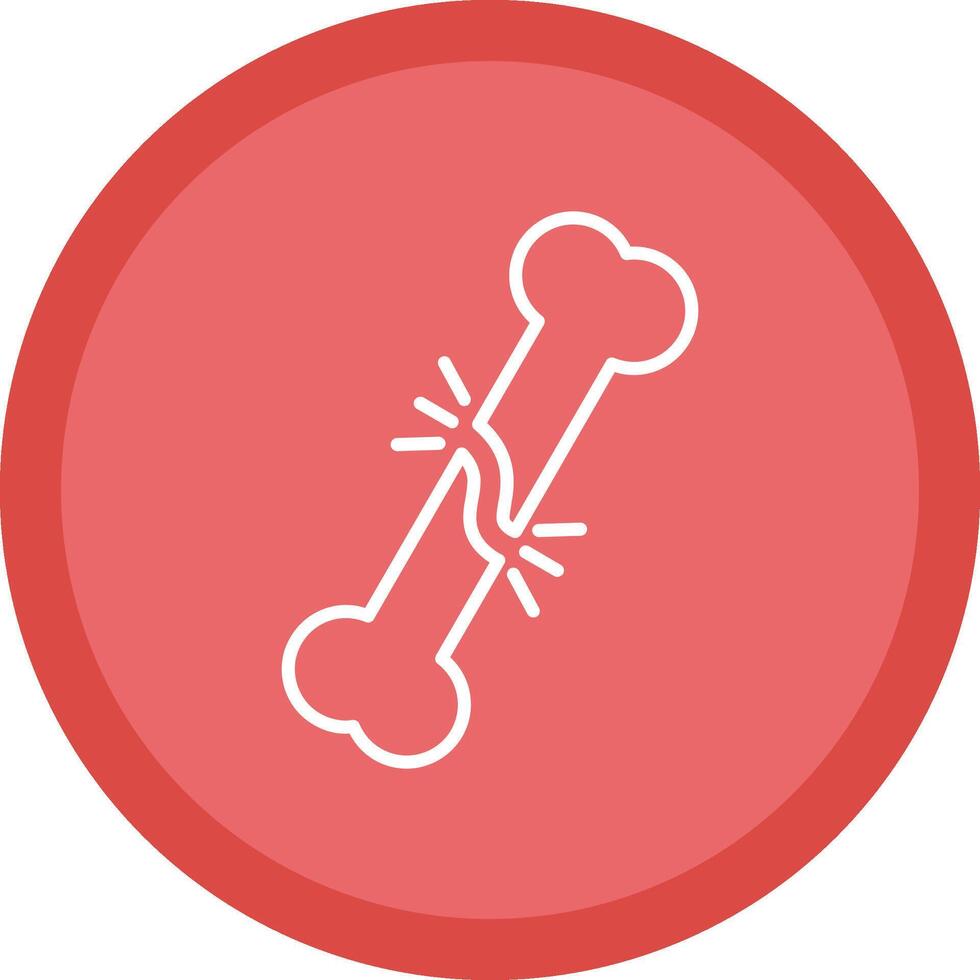 Broken Bone Line Multi Circle Icon vector