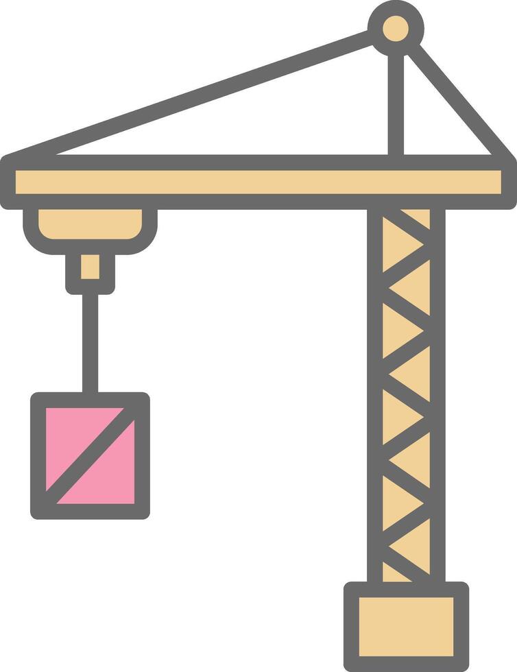 Port Crane Line Filled Light Icon vector