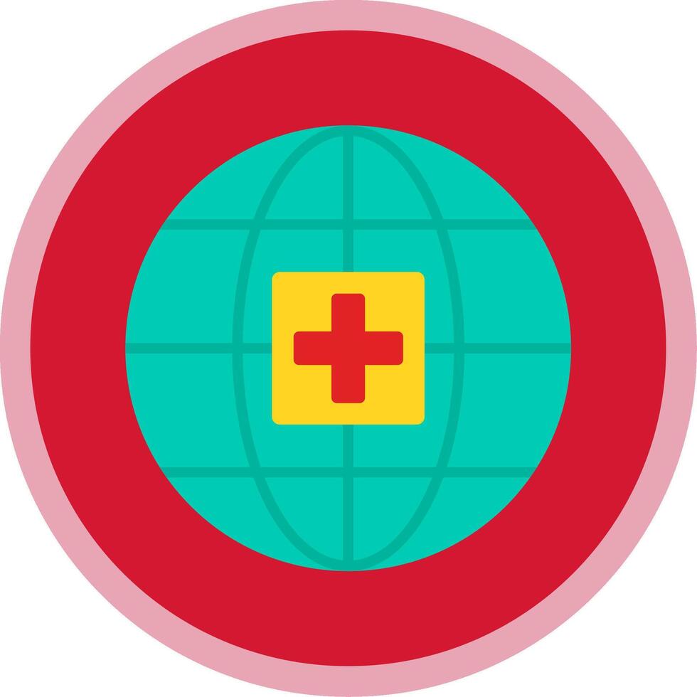 Global Medical Service Flat Multi Circle Icon vector