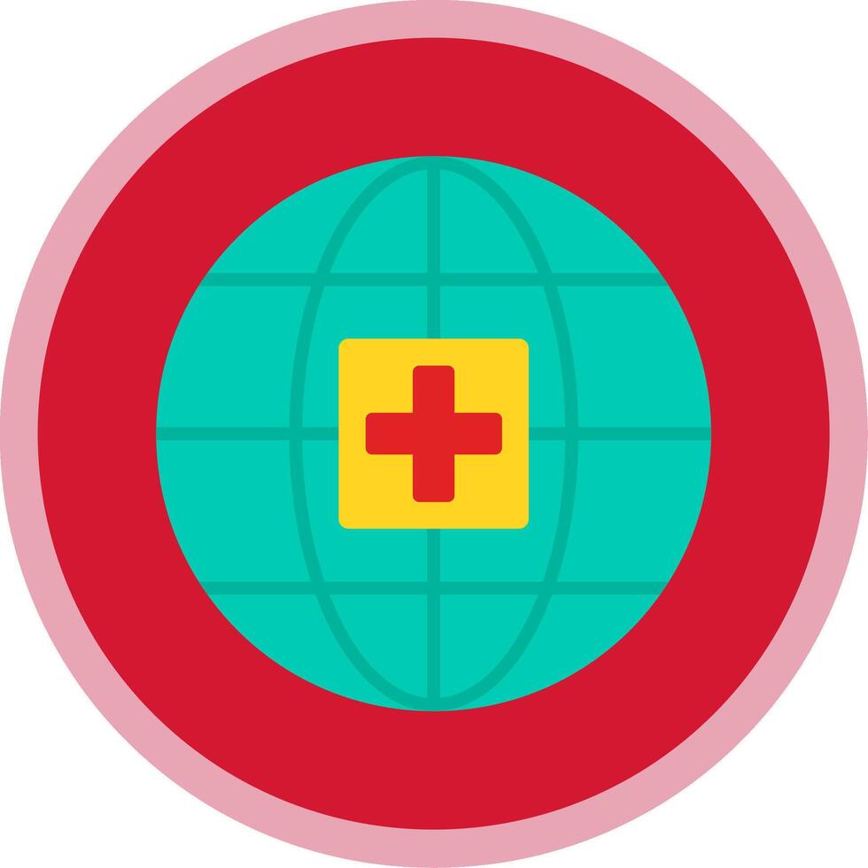 Global Medical Service Flat Multi Circle Icon vector