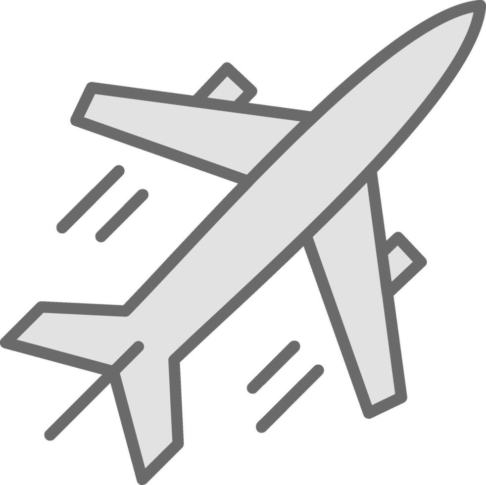 Plane Line Filled Light Icon vector