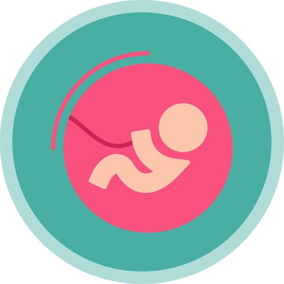 Fetus Flat Multi Circle Icon vector