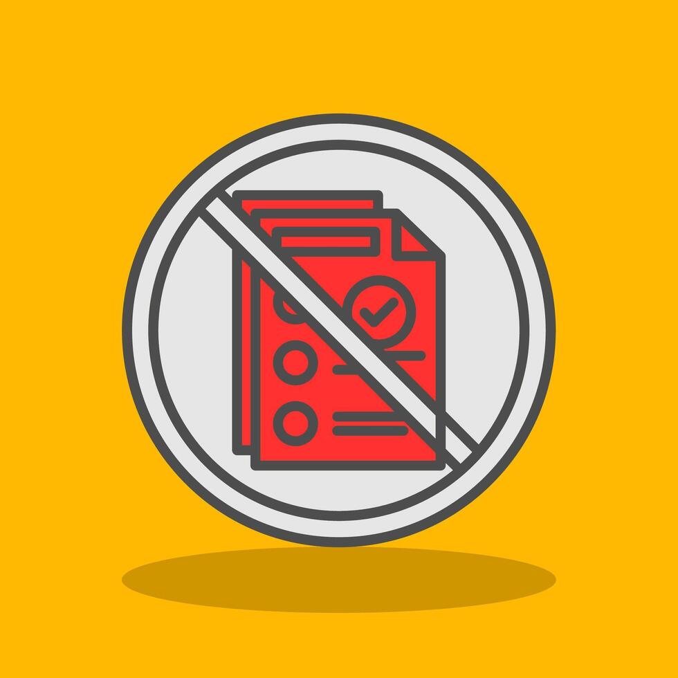 Prohibited Sign Filled Shadow Icon vector