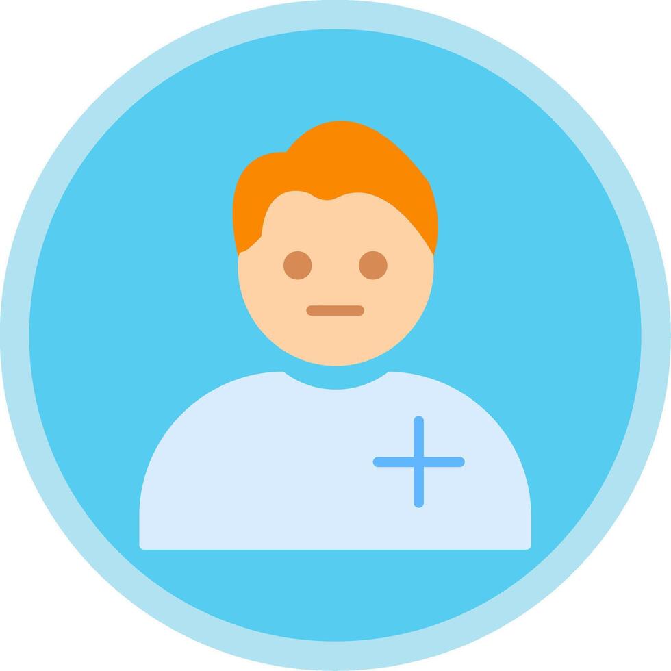 Boy Patient Flat Multi Circle Icon vector