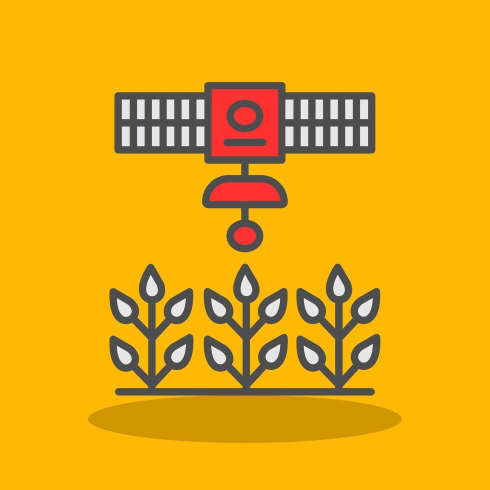 Satellite Crop Monitoring Filled Shadow Icon vector