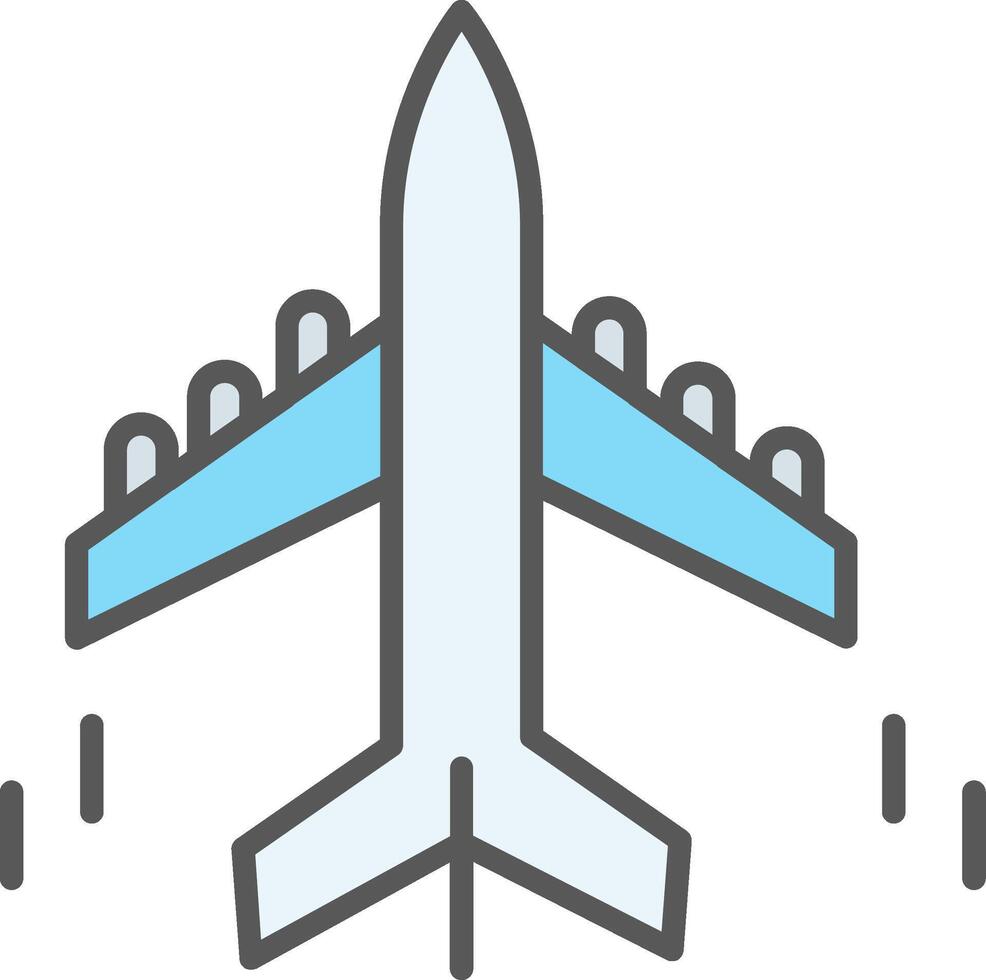 Plane Line Filled Light Icon vector