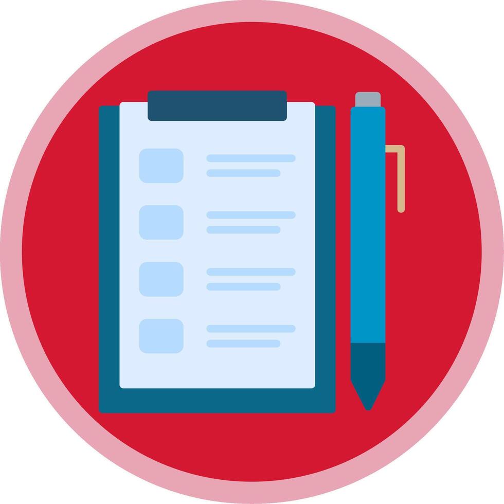 Assignment Flat Multi Circle Icon vector