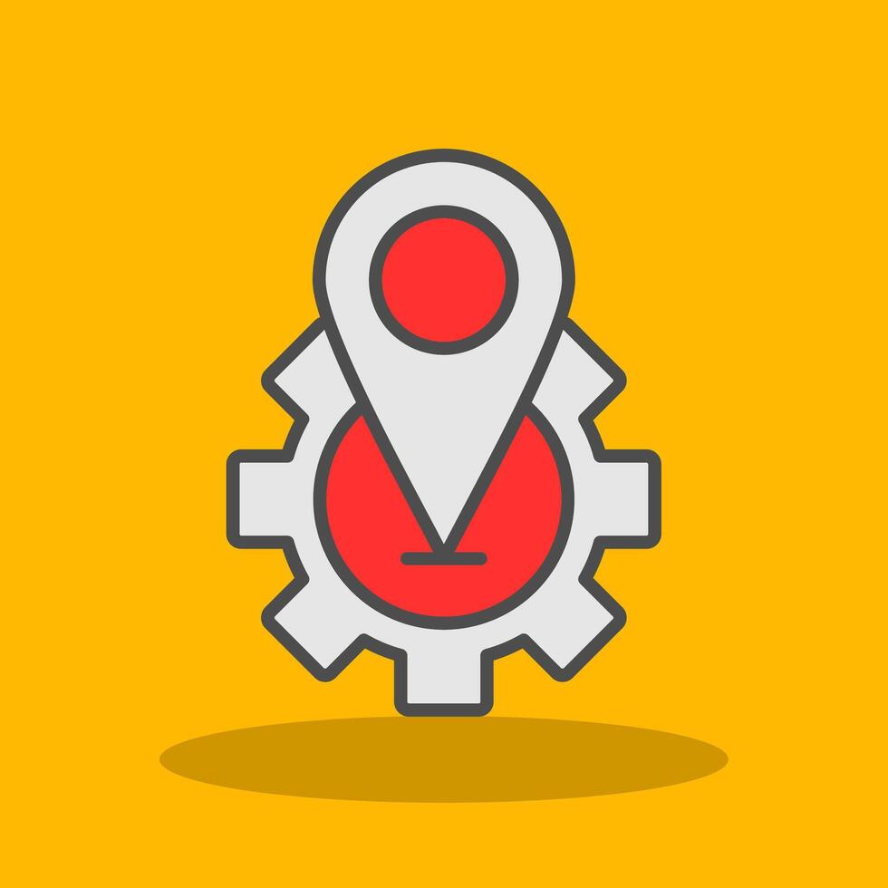 Location Filled Shadow Icon vector