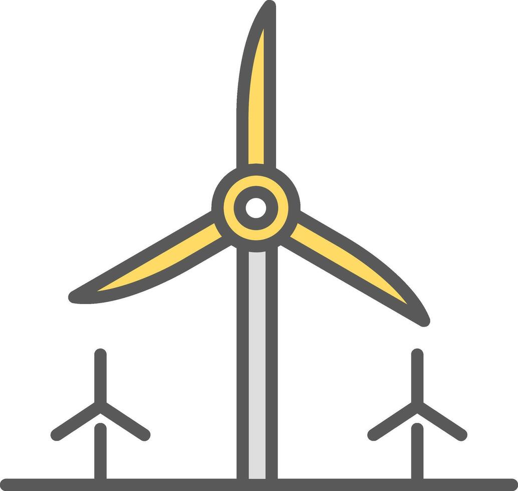 Turbine Energy Line Filled Light Icon vector