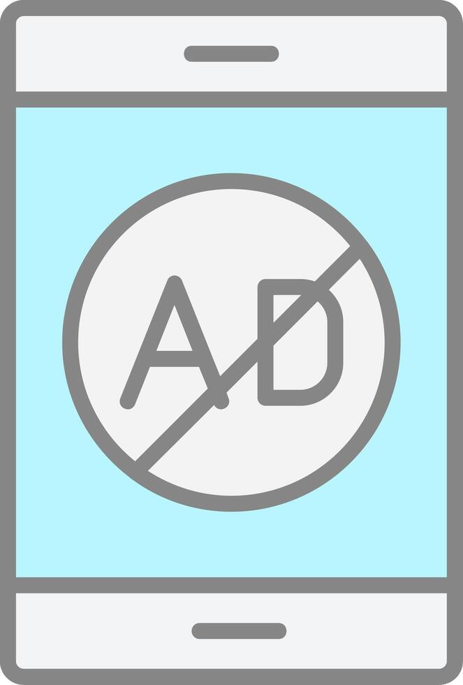 Ad Blocker Line Filled Light Icon vector