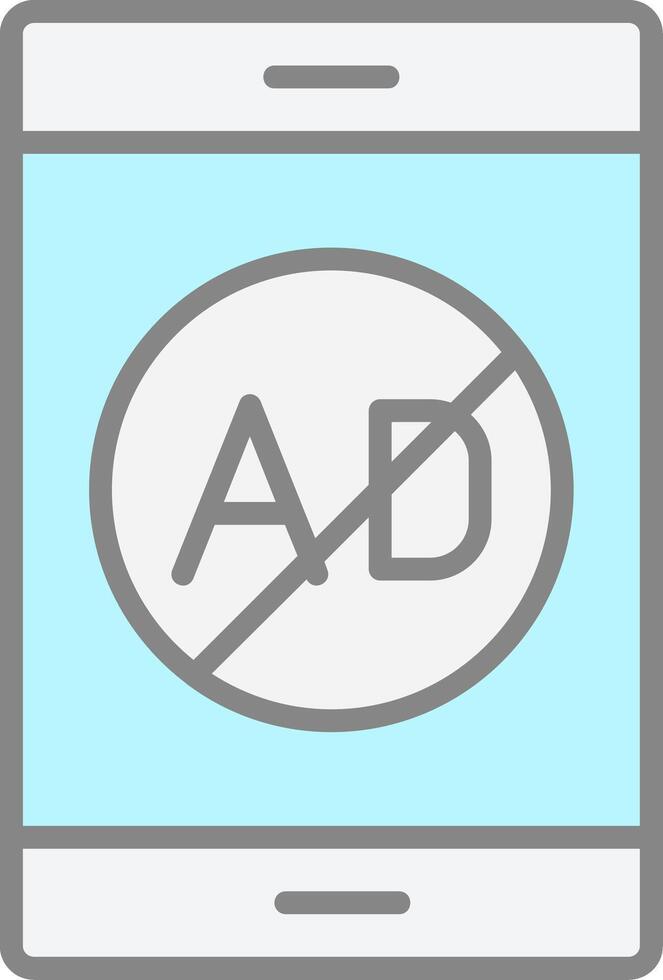 Ad Blocker Line Filled Light Icon vector