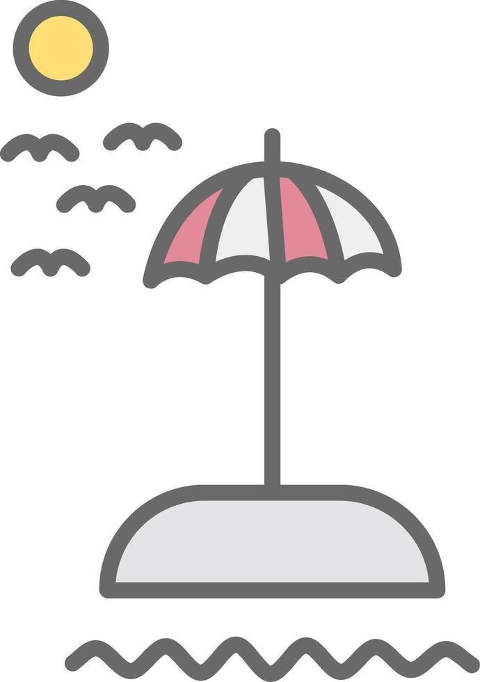 Beach Line Filled Light Icon vector
