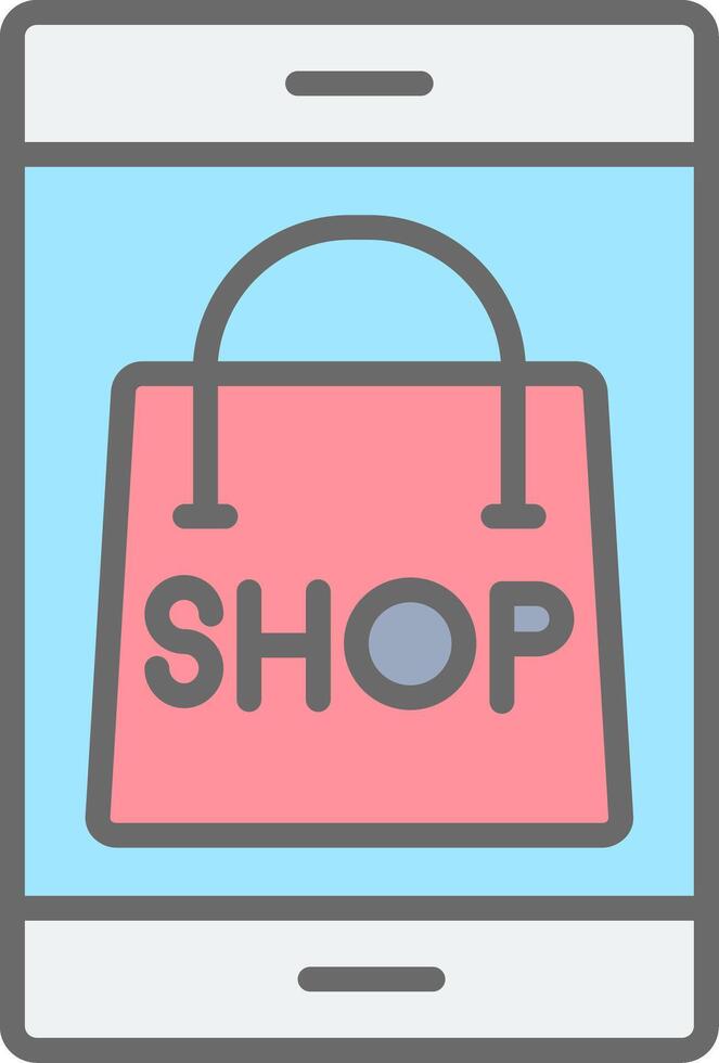 OnLine Filled Light Shoping Line Filled Light Icon vector