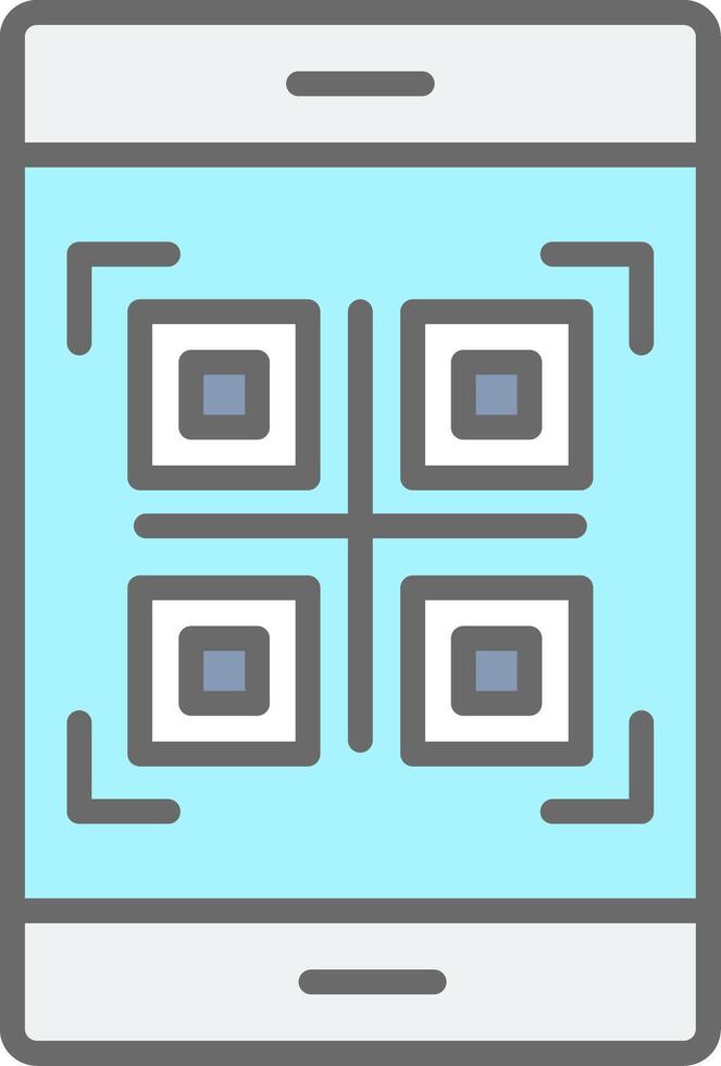Qr Code Line Filled Light Icon vector