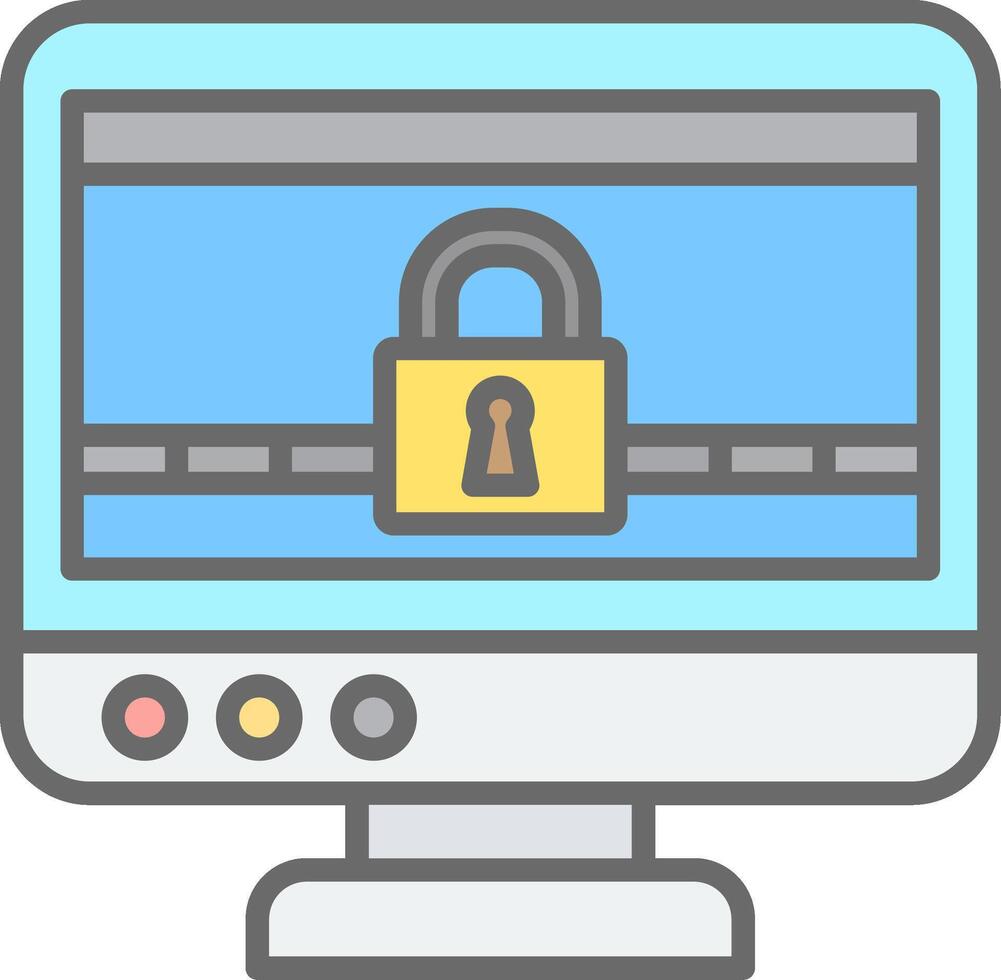 Ransomware Line Filled Light Icon vector