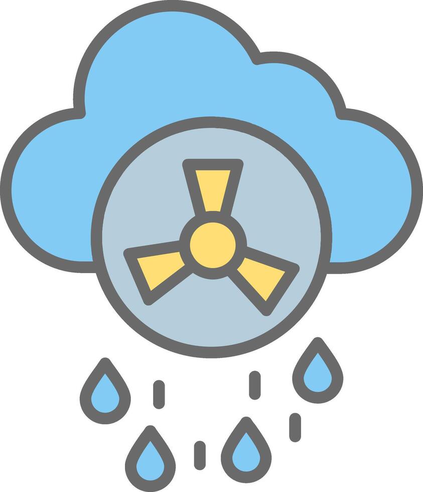 ácido lluvia línea lleno ligero icono vector