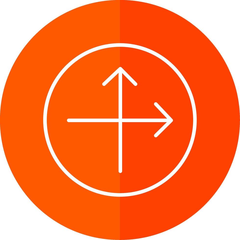 Intersect Line Red Circle Icon vector