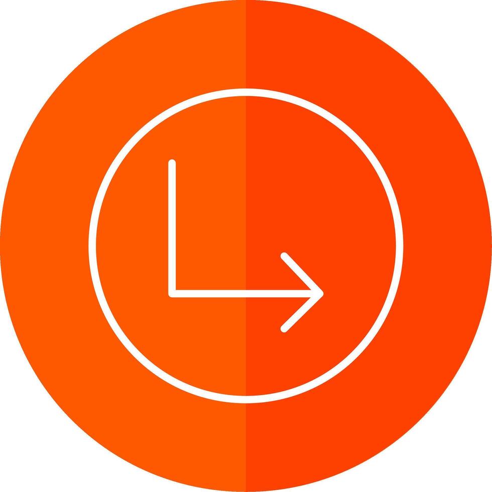 Turn Line Red Circle Icon vector