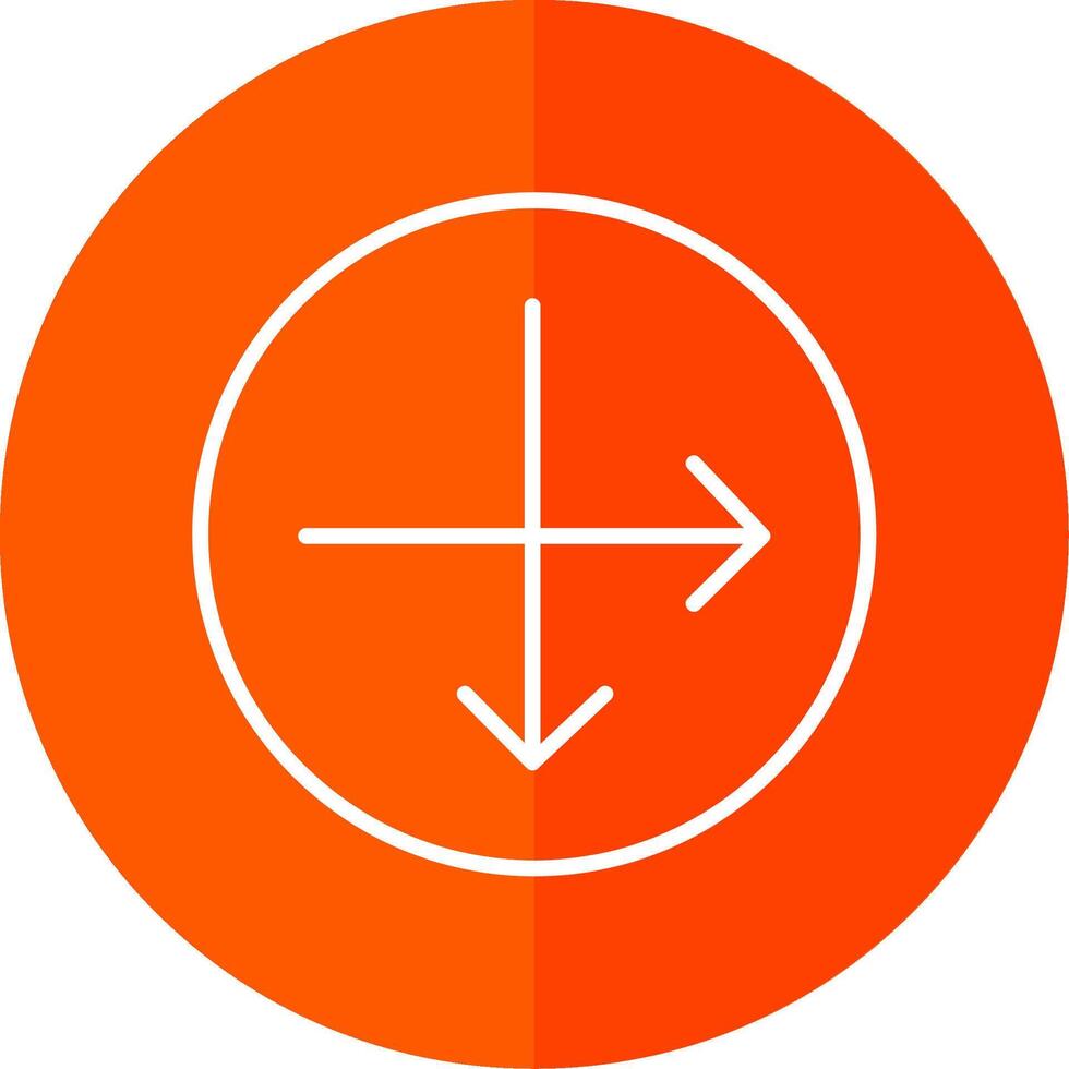 Intersect Line Red Circle Icon vector