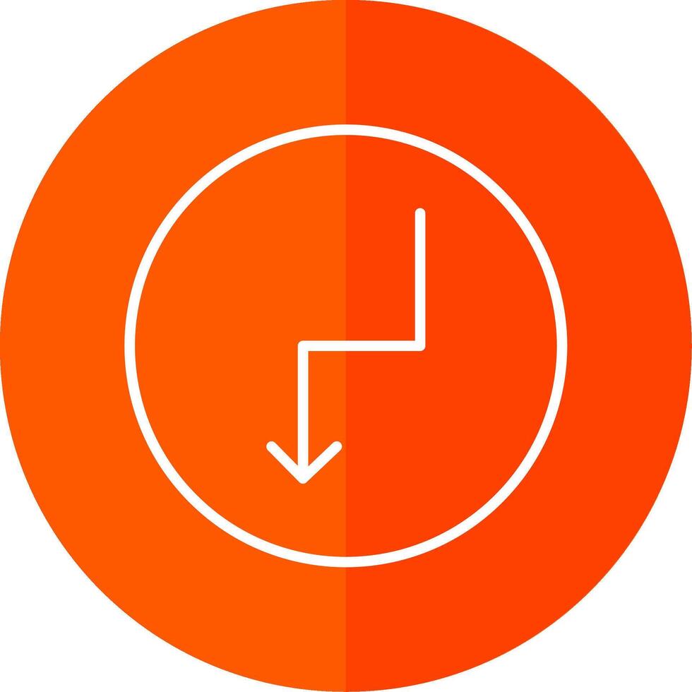 Zigzag Arrow Line Red Circle Icon vector