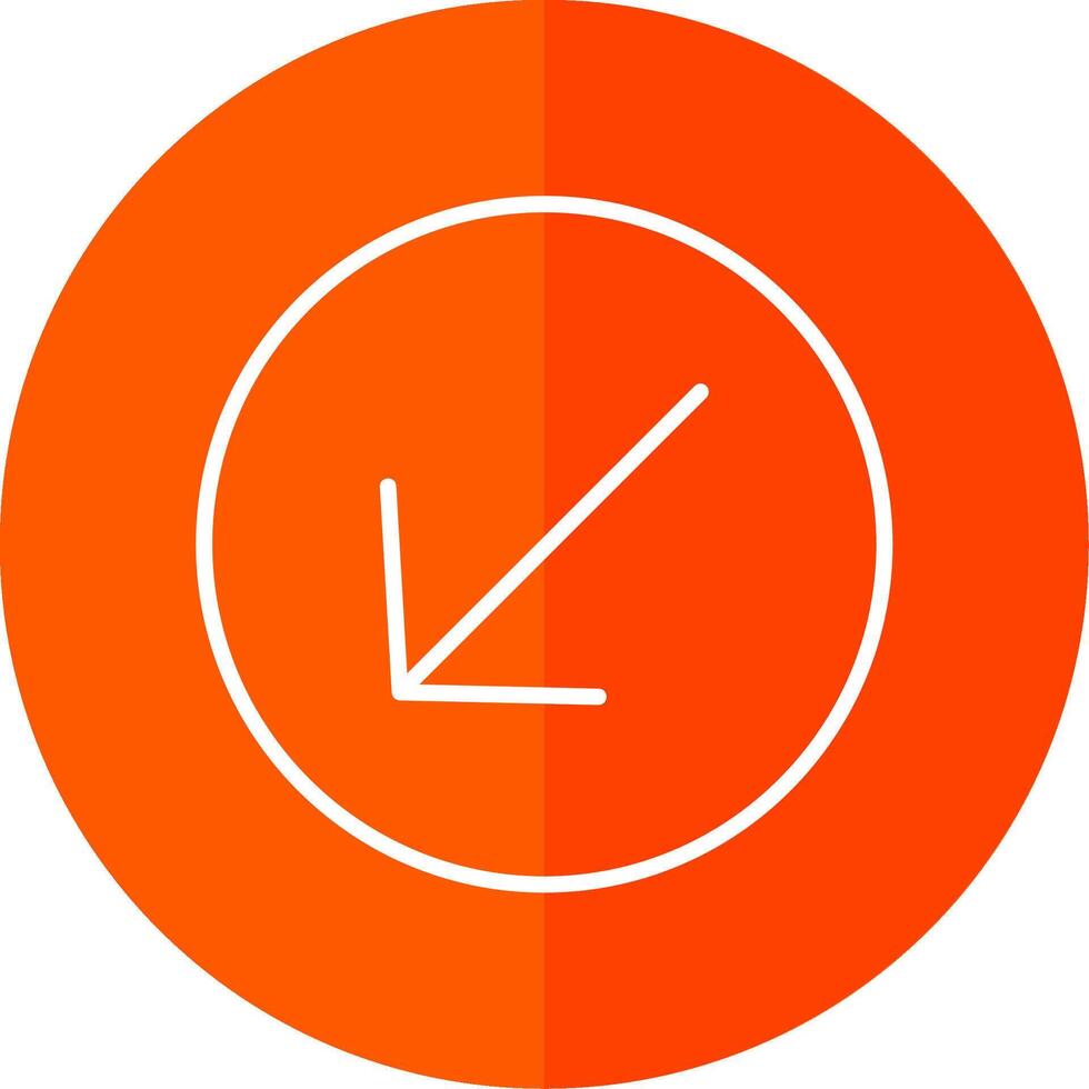 Down Left Arrow Line Red Circle Icon vector