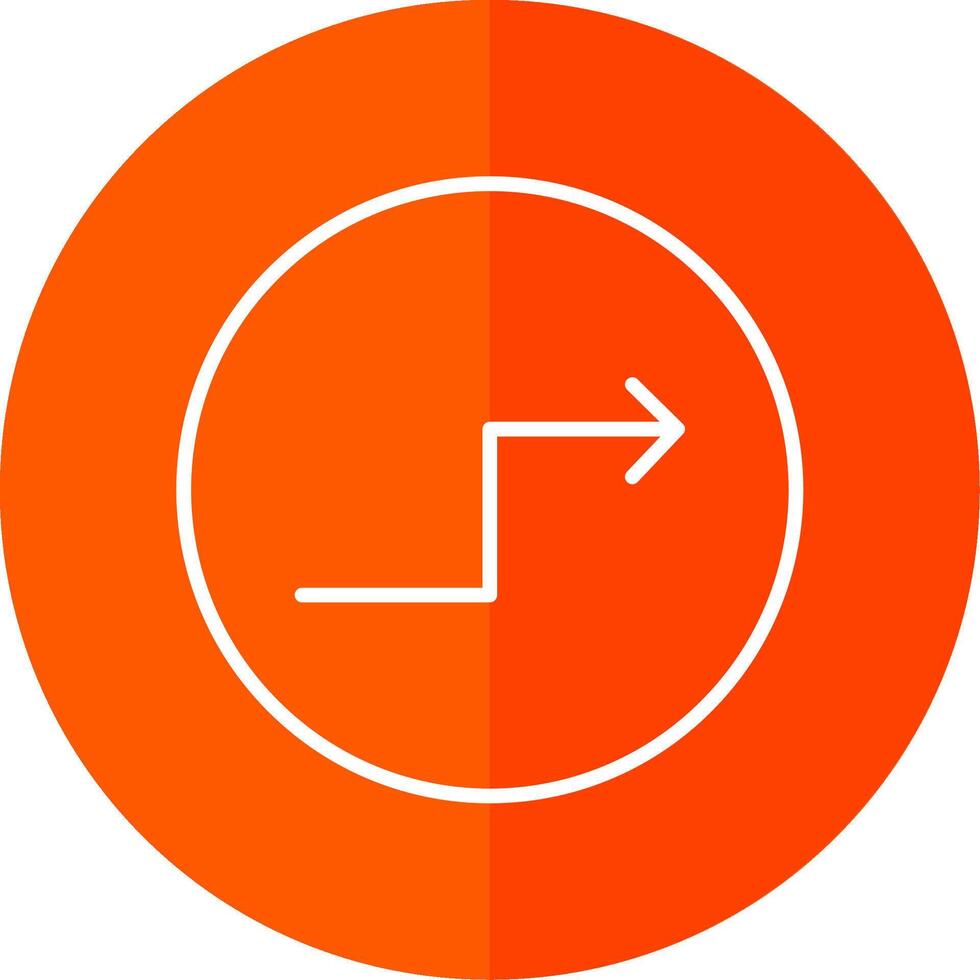Zigzag Arrow Line Red Circle Icon vector