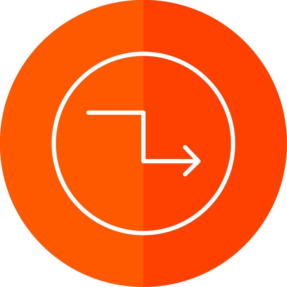 Zigzag Arrow Line Red Circle Icon vector