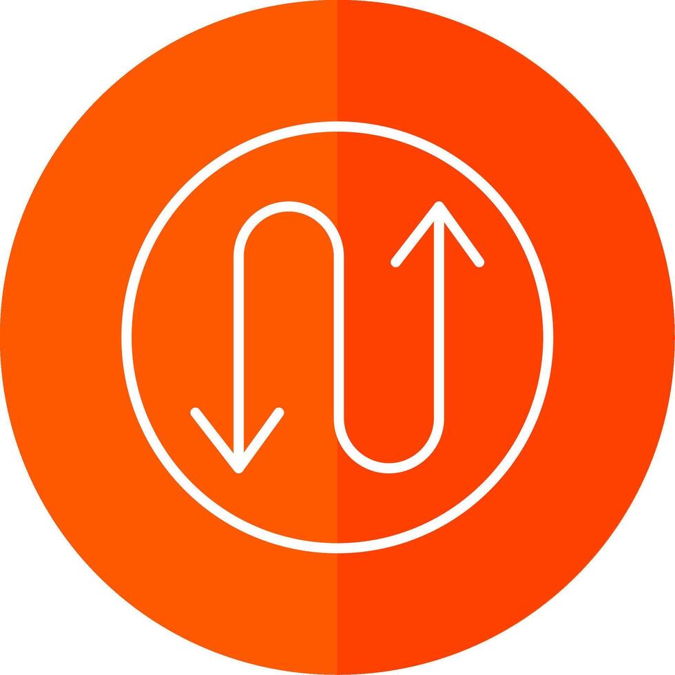 Zigzag Line Red Circle Icon vector