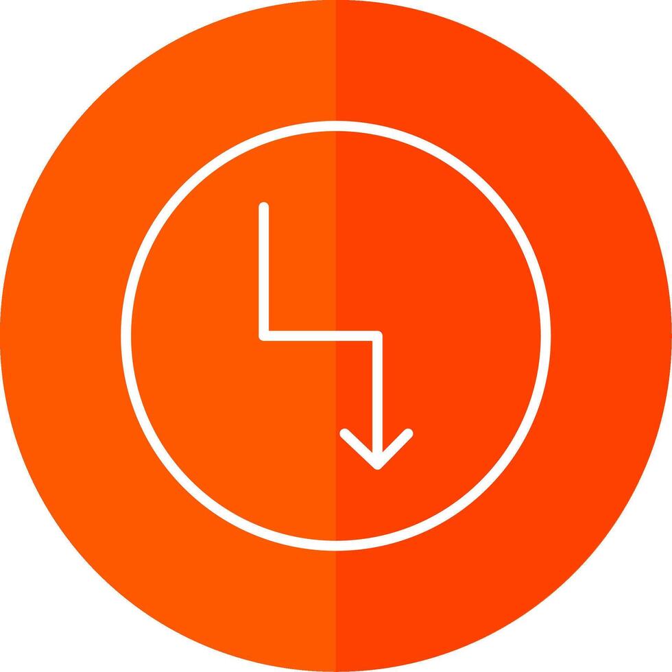 Zigzag Arrow Line Red Circle Icon vector