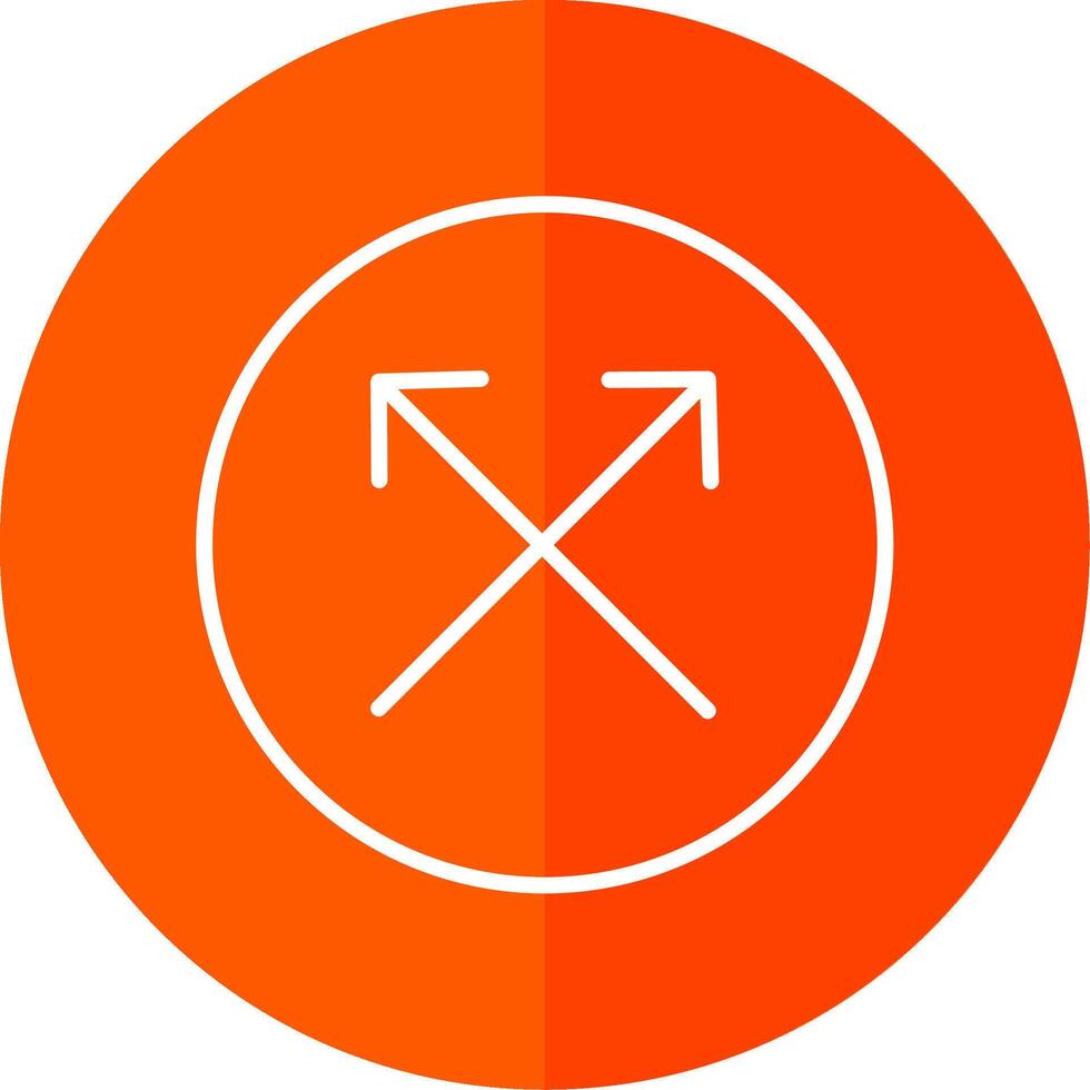 Intersect Line Red Circle Icon vector