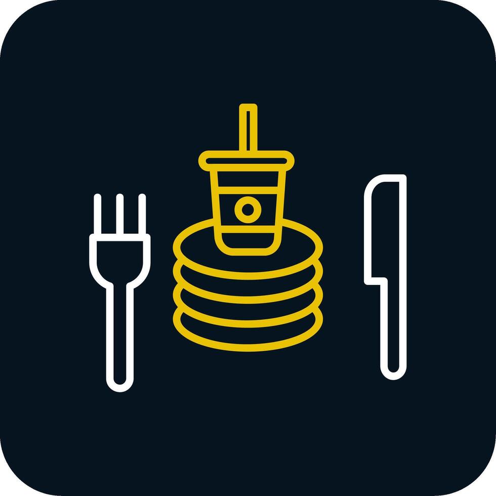 Tableware Line Red Circle Icon vector