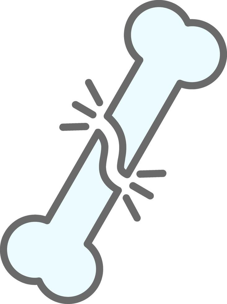 Broken Bone Line Filled Light Icon vector