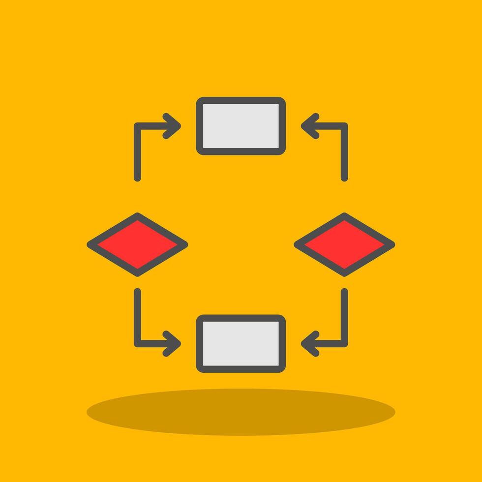 Algorithm Filled Shadow Icon vector