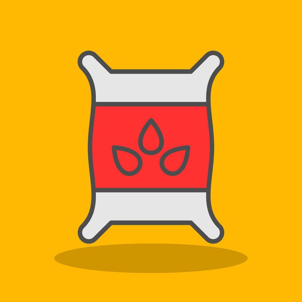 Seed Bag Filled Shadow Icon vector