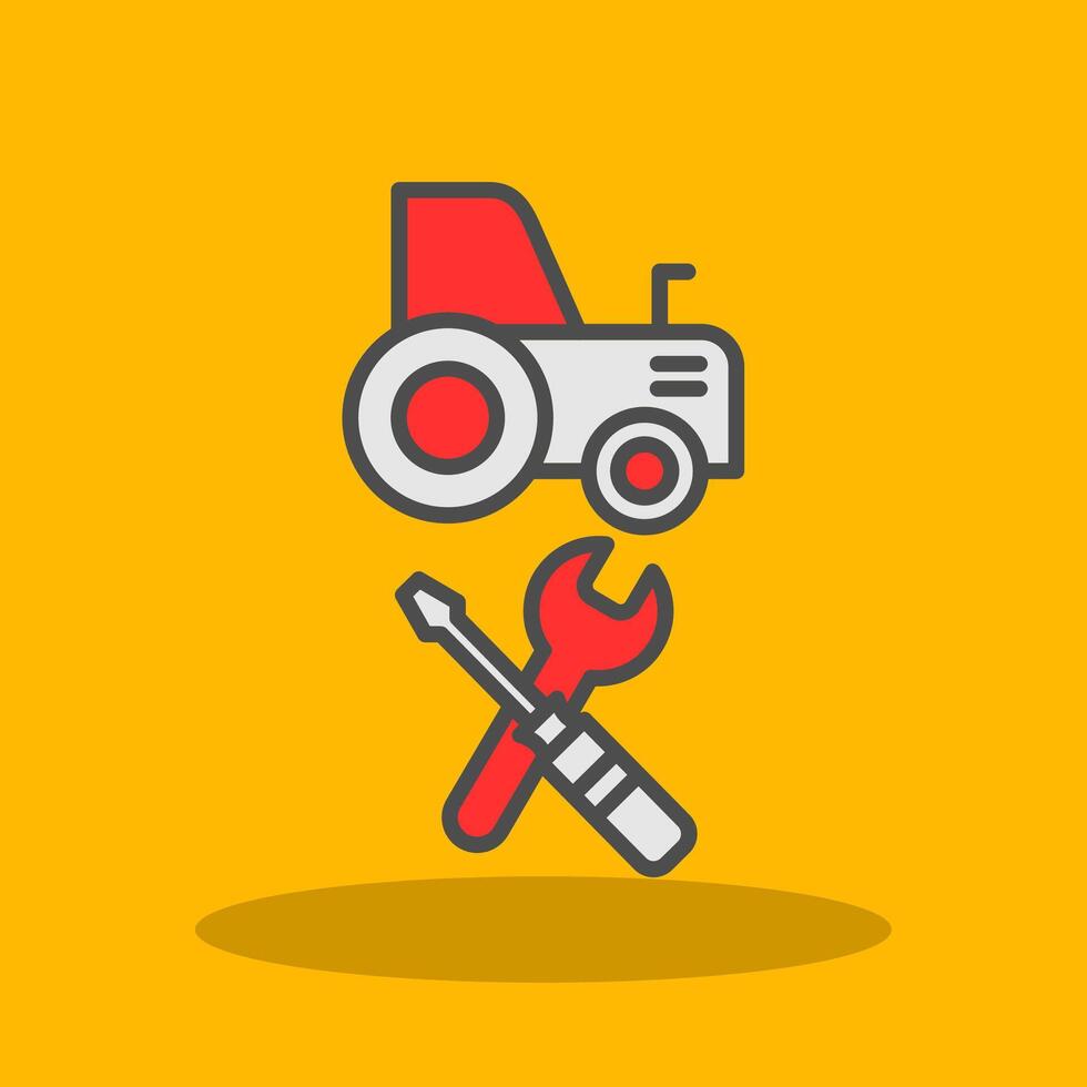 Machines Maintenance Filled Shadow Icon vector