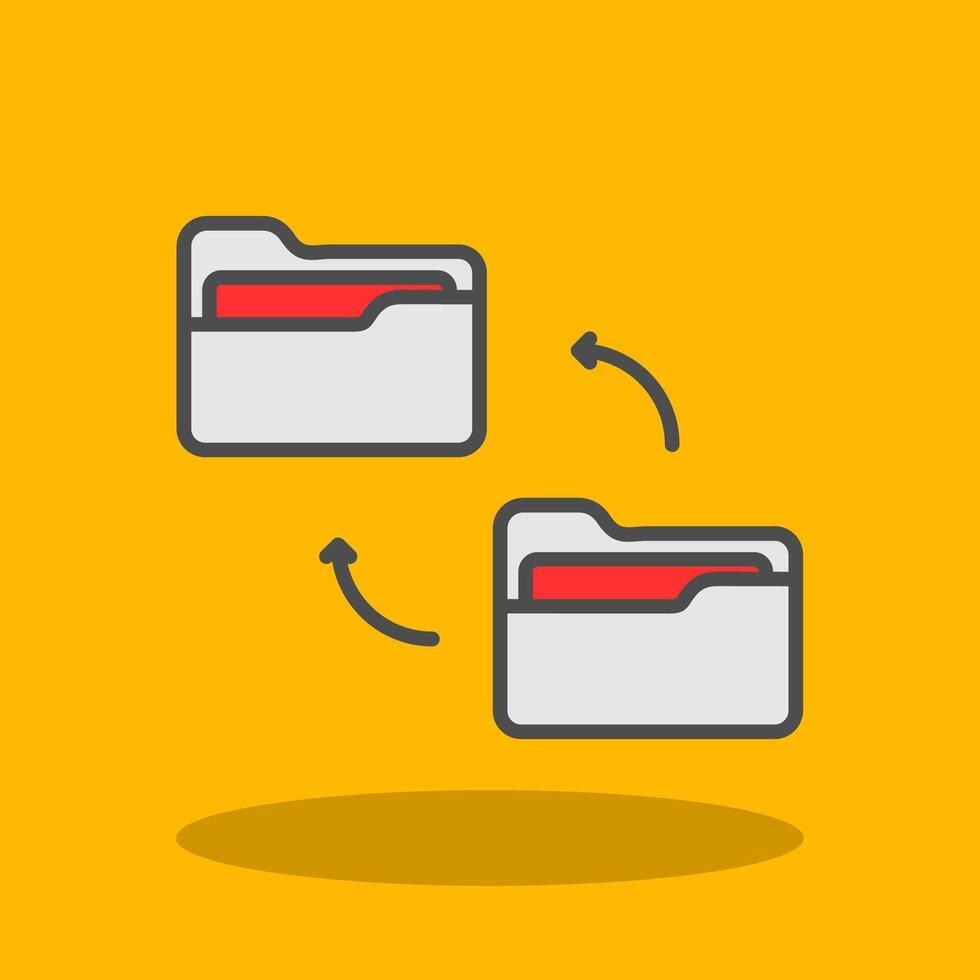Folder Filled Shadow Icon vector