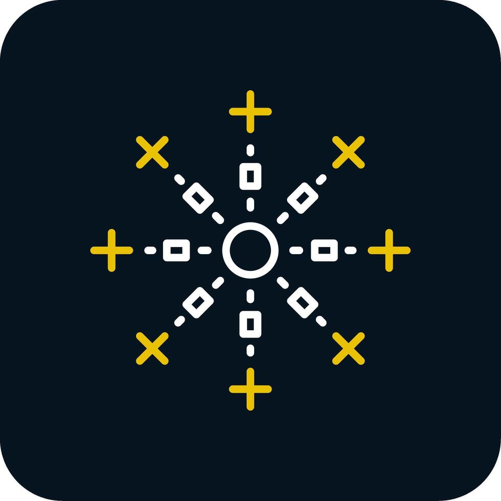 Firework Line Red Circle Icon vector