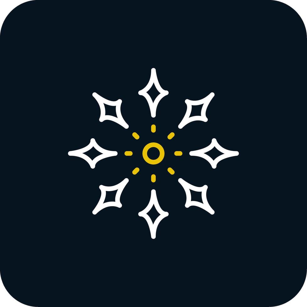 Firework Line Red Circle Icon vector
