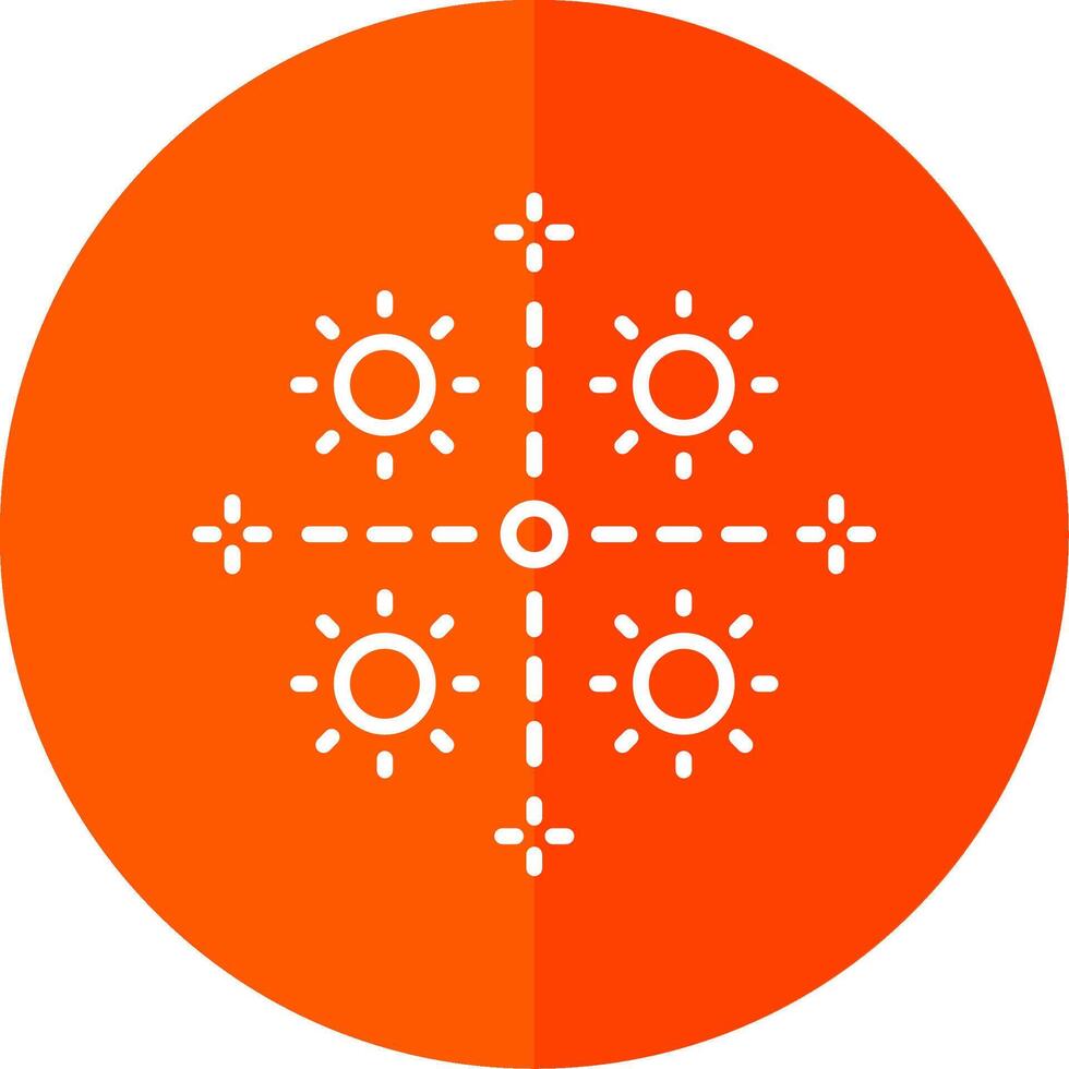 Firework Line Red Circle Icon vector