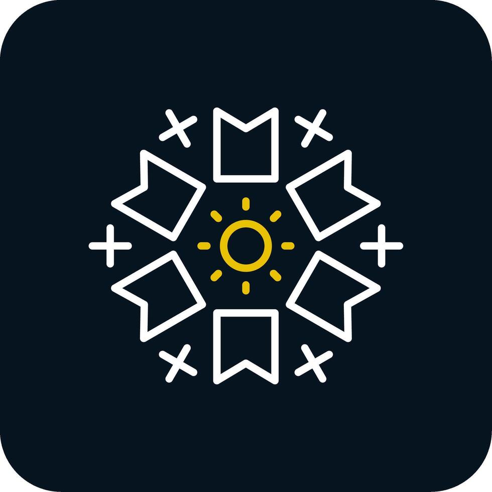 Firework Line Red Circle Icon vector