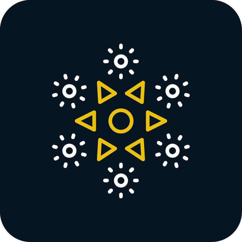 Firework Line Red Circle Icon vector