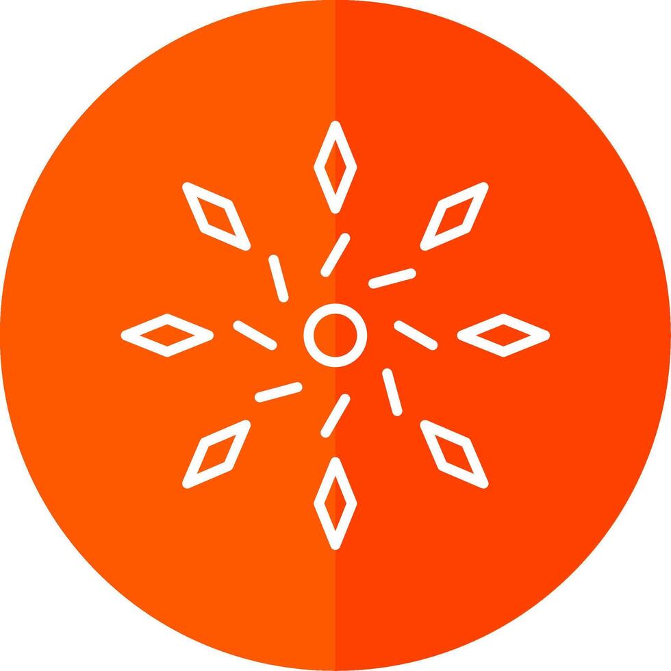 Firework Line Red Circle Icon vector