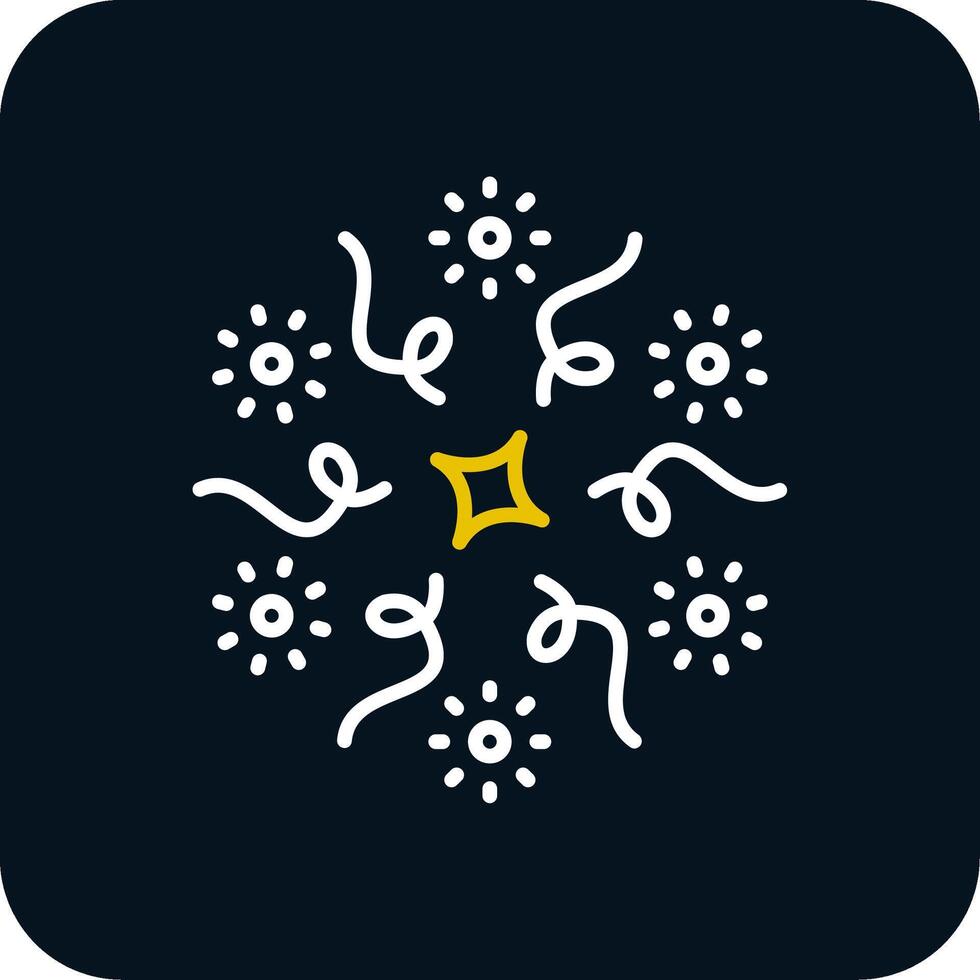Firework Line Red Circle Icon vector